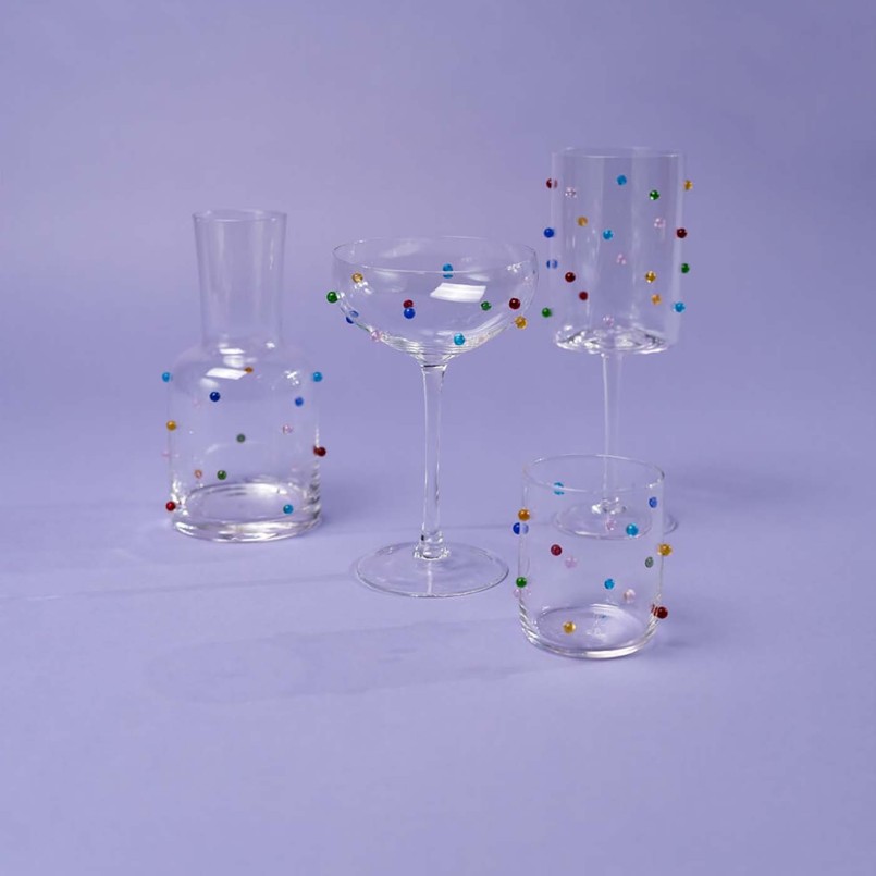Carafe en verre et billes multicolores 3D - Party Dots - Kare Design