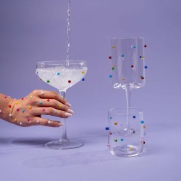 Multicolored 3D wine glasses - Party Dots - Kare Design