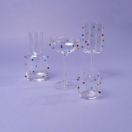 Multicolored 3D beaded water glasses - Party Dots - Kare Design