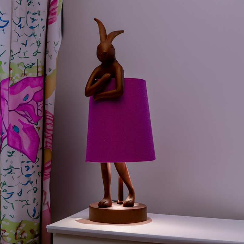 Lampe lapin bordeaux et violette - Animal - Kare Design