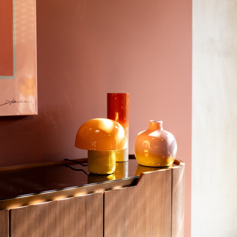 Lampe champignon en acier jaune et orange - Mushroom Duo - Kare Design