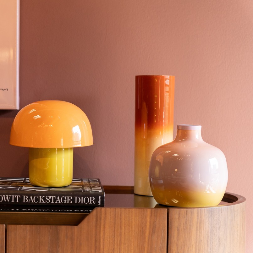 Lampe champignon en acier jaune et orange - Mushroom Duo - Kare Design