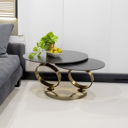 Gold and black swivel coffee table - Beverly - Kare Design