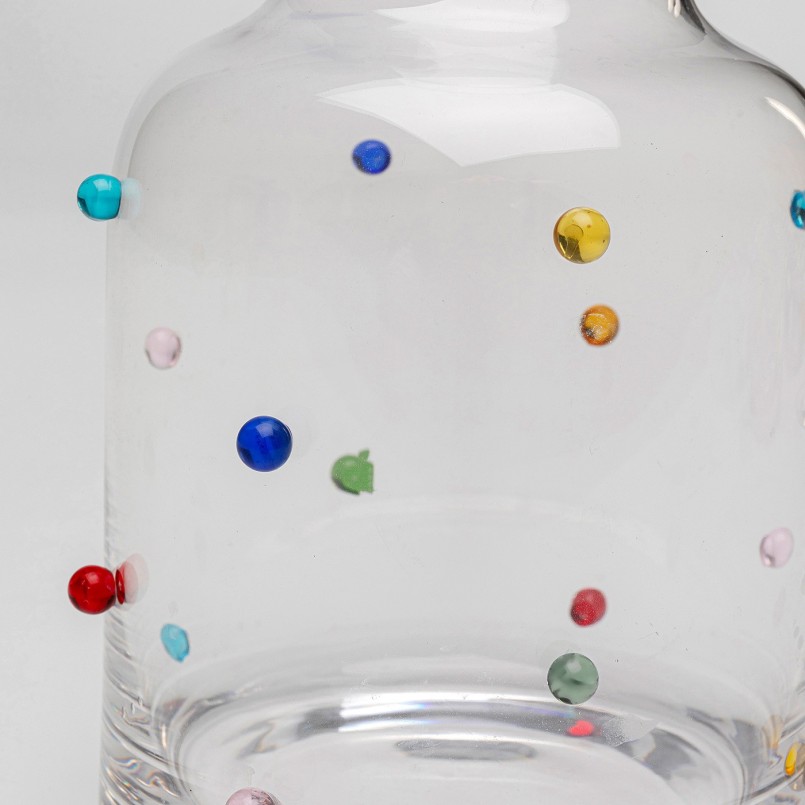 Glazen karaf met veelkleurige 3D kralen - Party Dots - Kare Design