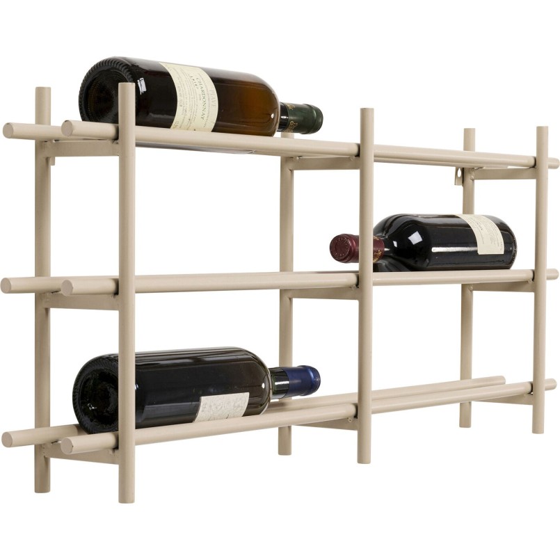 Porte-bouteille mural beige en acier - Cape Town - Kare Design