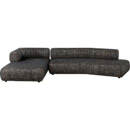 Zwart-witte stoffen hoekbank links - Bow - Kare Design