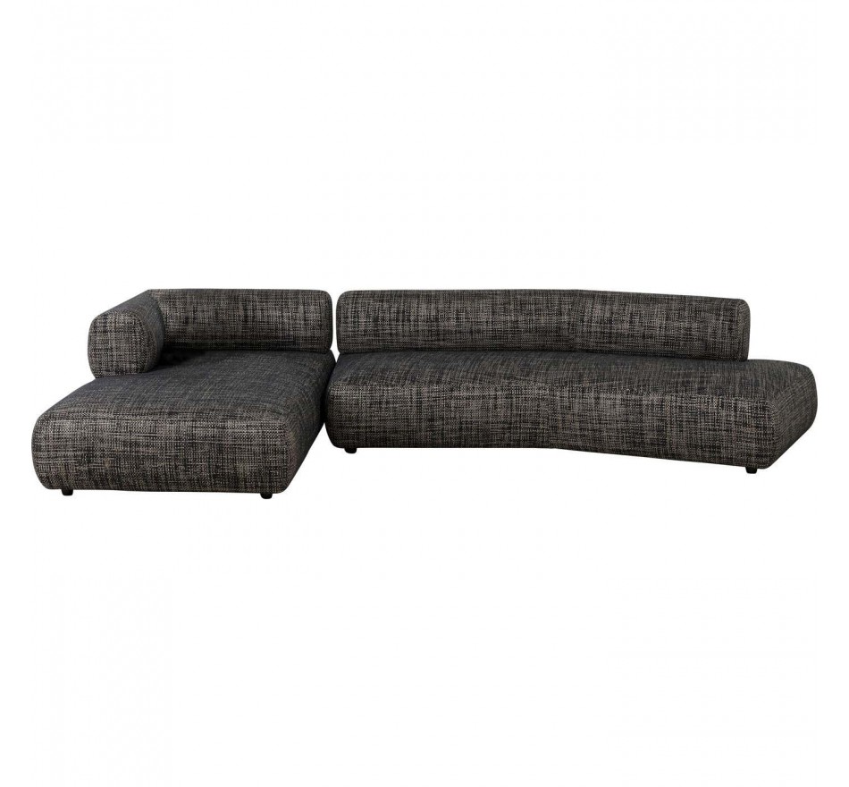 Corner Sofa Bow left black and white Kare Design