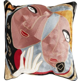 Coussin abstrait deux visages - Art Line - Kare Design