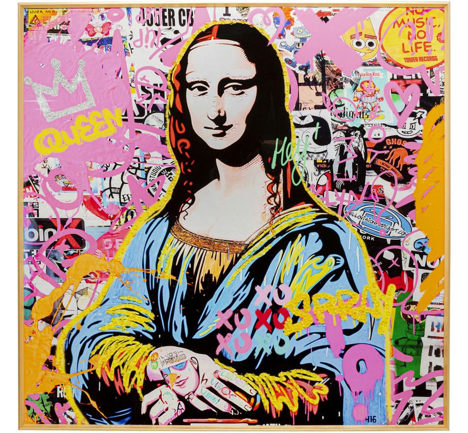 Schilderij La Viva Lisa 100x100cm Kare Design