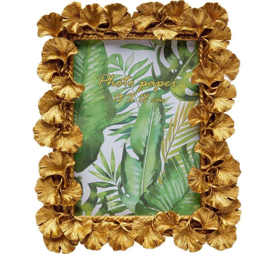 Cadre photo feuilles de ginkgo dorées 20x25cm Kare Design
