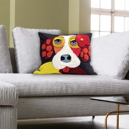 Coussin tête chien basset - Kare Design