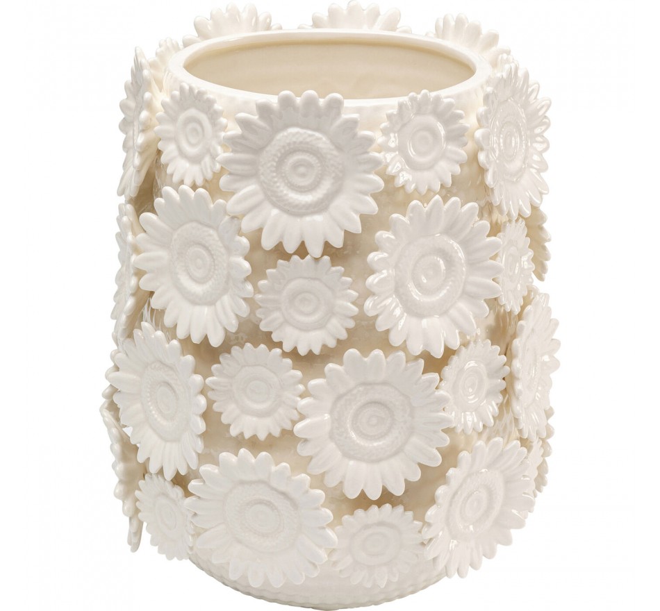Vaas zonnebloemen wit Kare Design