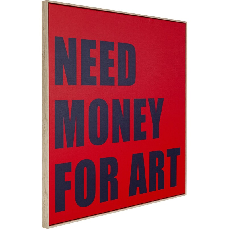 Tableau encadré Need Money 80x80cm