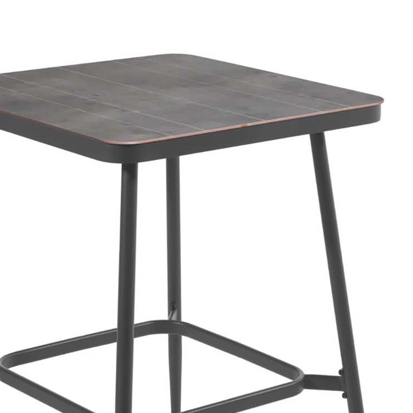 Charcoal grey square garden table - Basel - Gescova