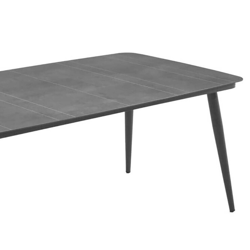 Charcoal grey rectangle garden table - Basel - Gescova