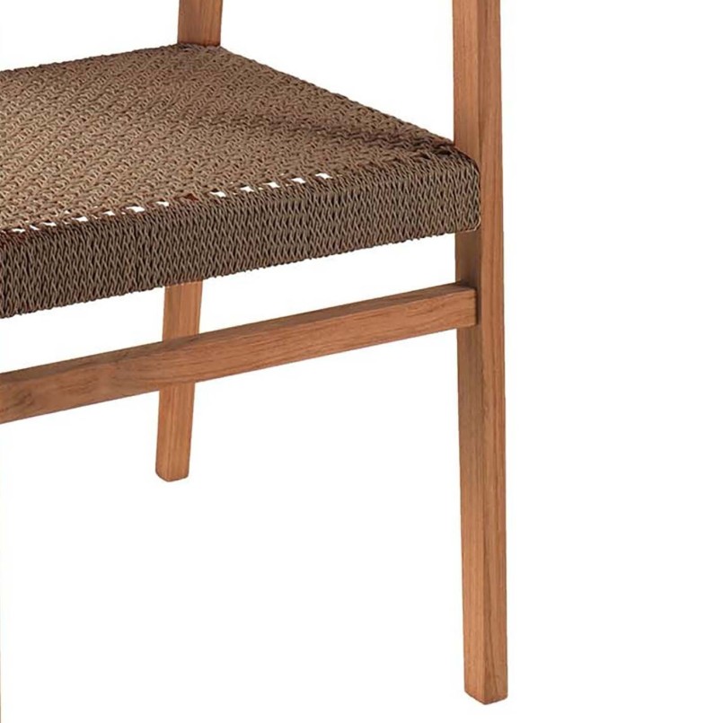 Chaise de jardin en teck et corde brune - Luna - Gescova