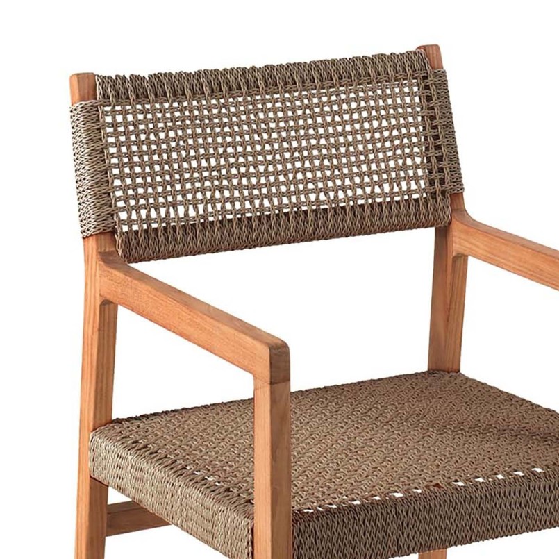 Chaise de jardin en teck et corde brune - Luna - Gescova