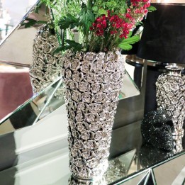 Rozenvaas in chroom reliëf - Kare Design