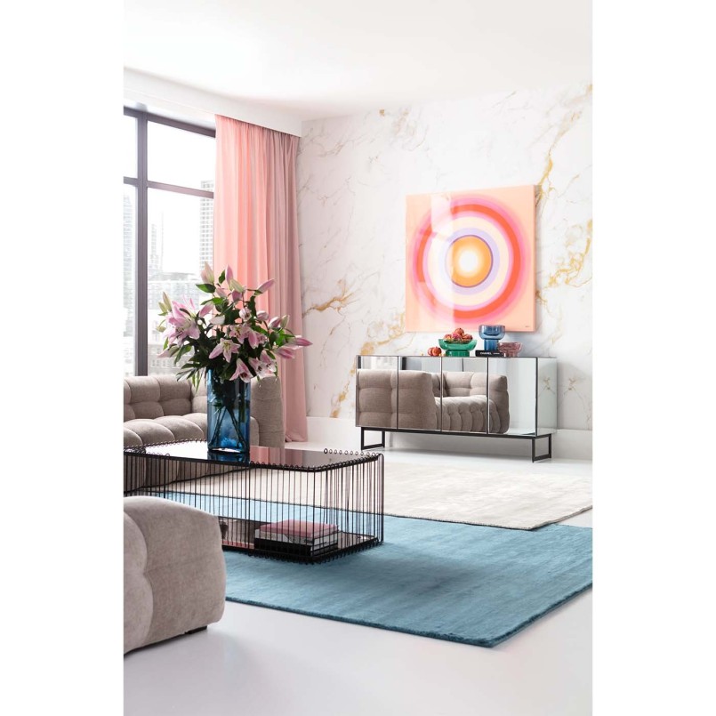 Salontafel van zwart staal en glas - Wire Double - Kare Design