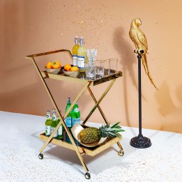 Déco perroquet doré perché - Kare Design