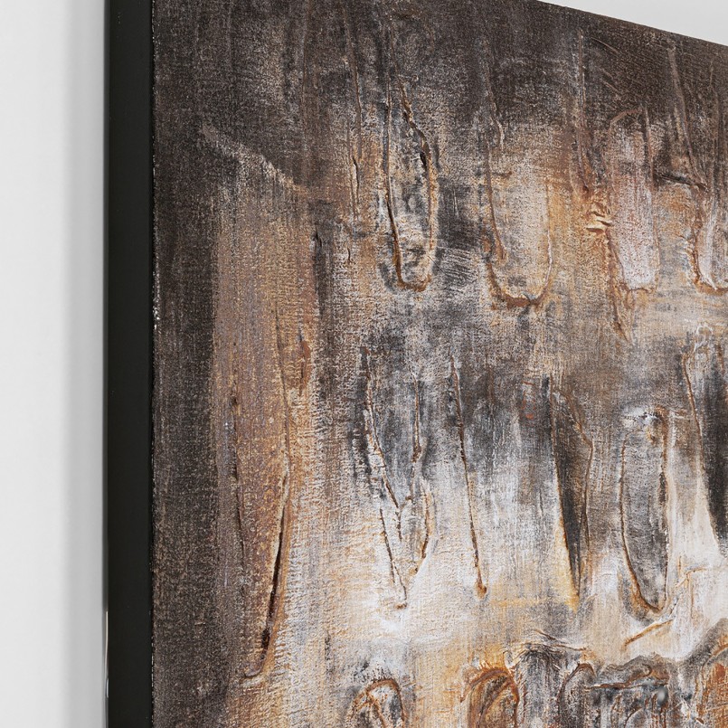 Peinture abstraite texturée marron et beige - Shadows - Kare Design