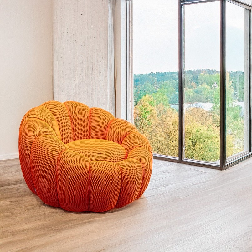 Fauteuil pivotant orange - Peppo Bloom - Kare Design
