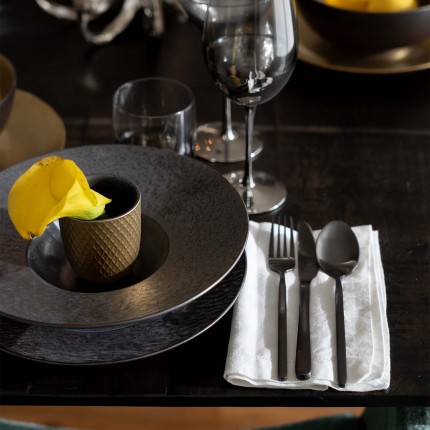 Plate Deep Cosmos Ø27cm black (4/set) Kare Design