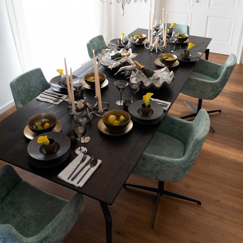 Assiettes noires en grès - Cosmsos - Kare Design