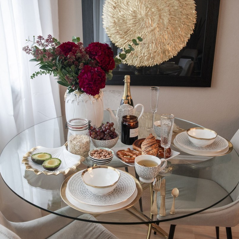 Table Molekular dorée Ø120cm