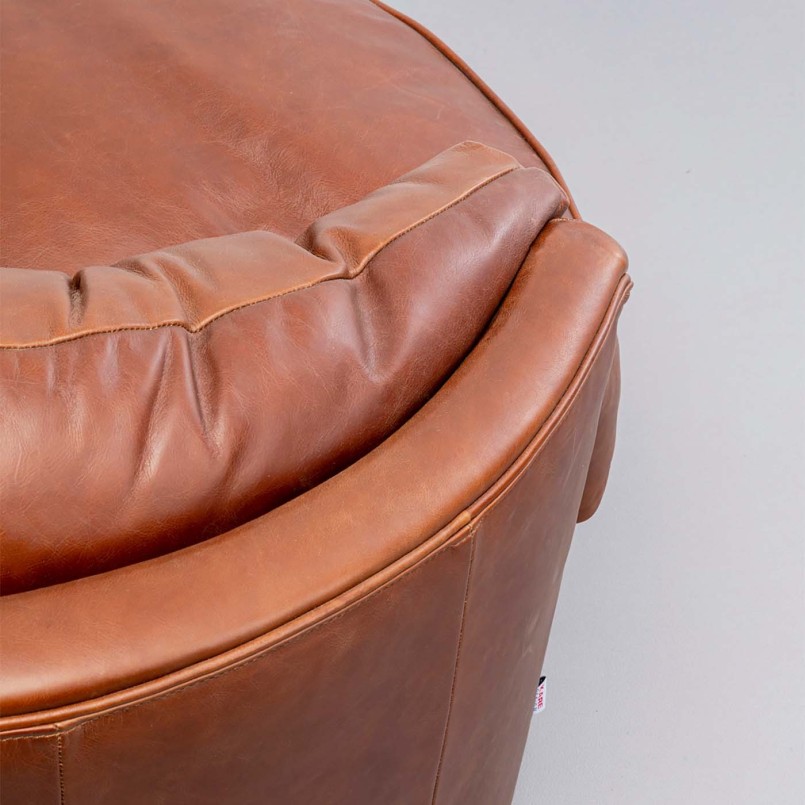 Fauteuil pivotant en cuir marron - Music Hall  - Kare Design