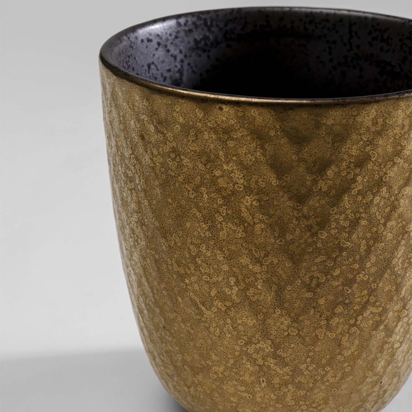 Tasses en porcelaine dorée et grise - Diva - Kare Design
