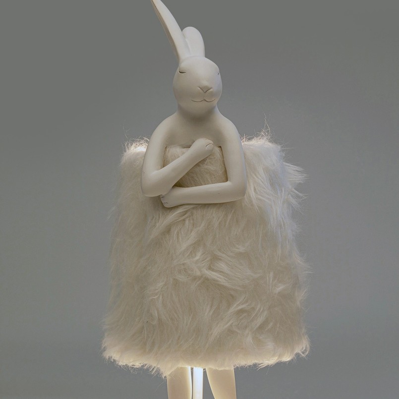 Lampe lapin blanc poils longs - Animal - Kare Design
