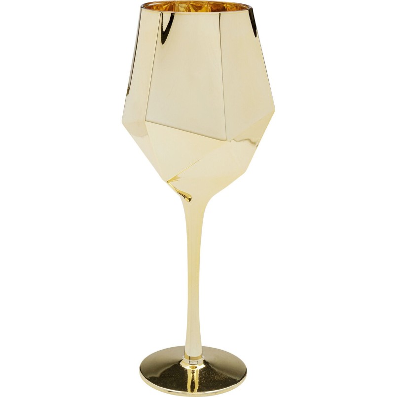 Verre à vin Diamond doré