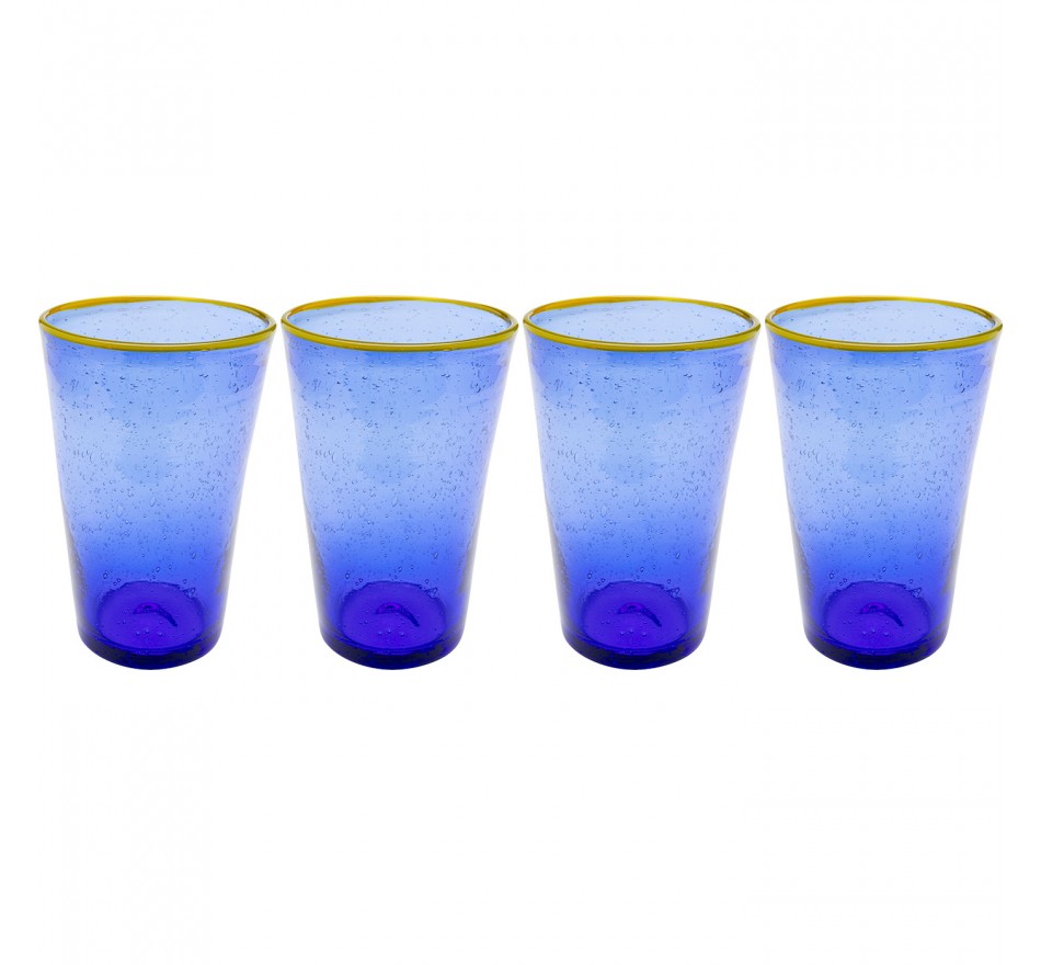Water Glass Bubbles blue (4/set) Kare Design