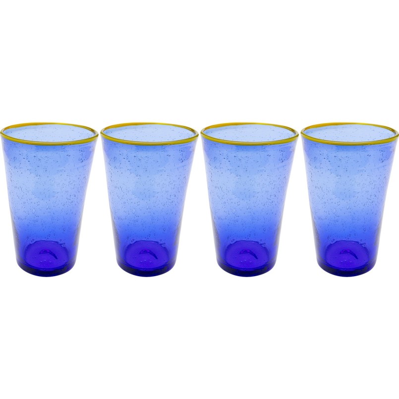 Verres à eau bleus en verre - Bubbles - Kare Design