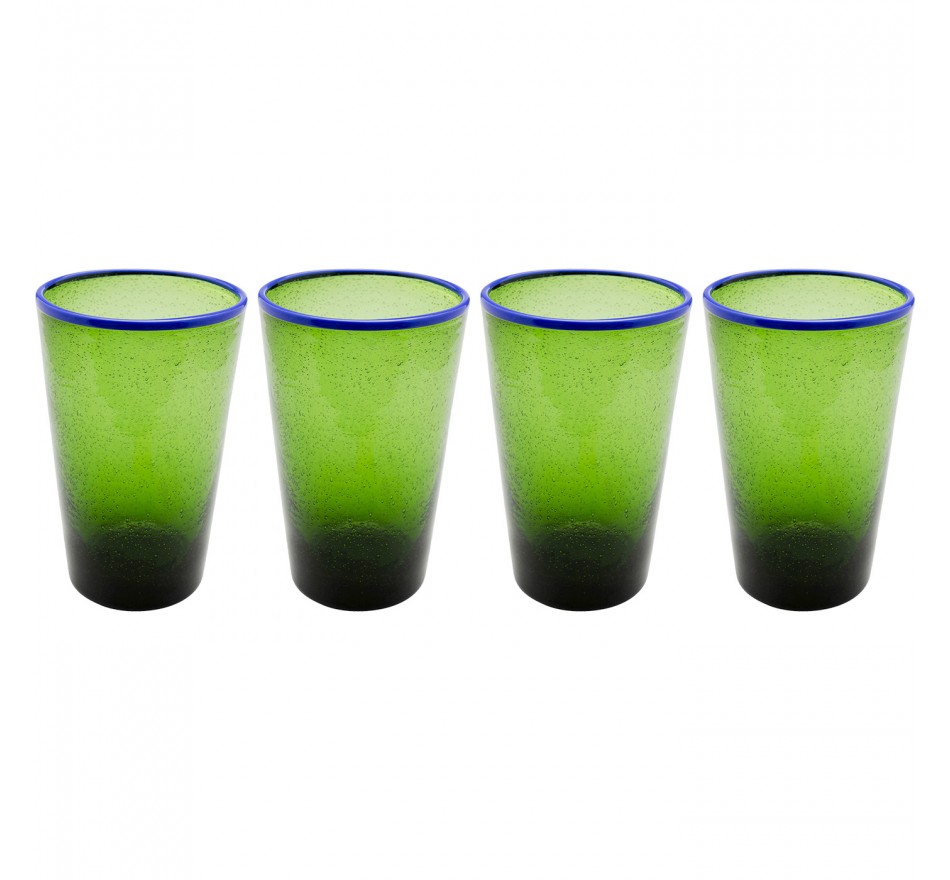 Water Glass Bubbles green (4/set) Kare Design