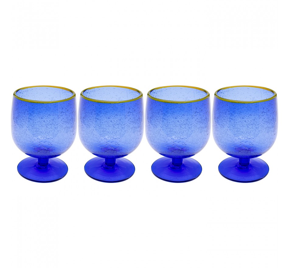 Wine Glass Bubbles blue (4/set) Kare Design
