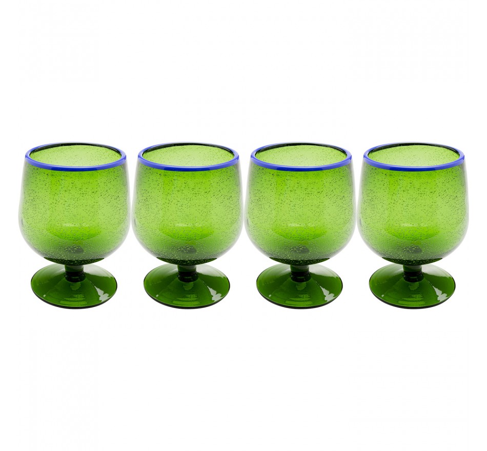 Wijinglazen Bubbles groen (4/set) Kare Design