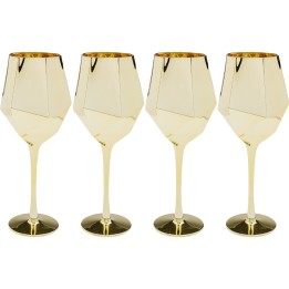 Wine Glass Diamond gold (4/Set) Kare Design