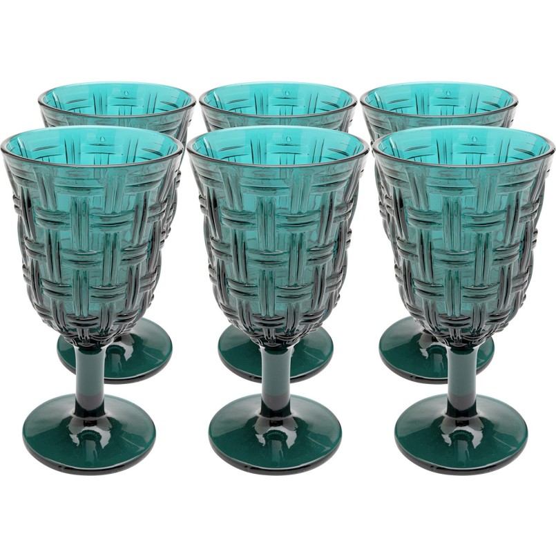 Wijinglazen Tissue blauw (6/set) Kare Design