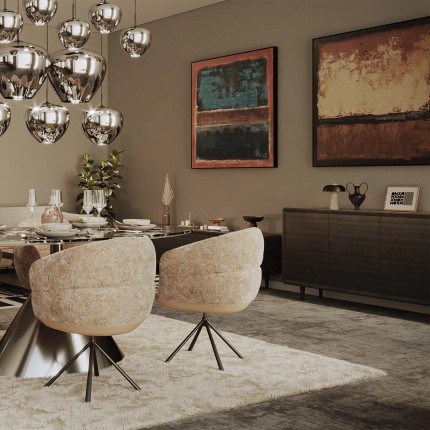 Draaistoel met armleuningen Tasty taupe Kare Design