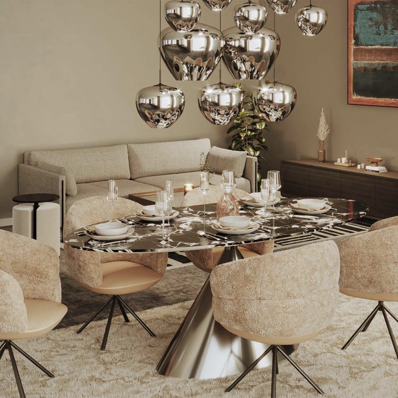 Draaistoel met armleuningen Tasty taupe Kare Design