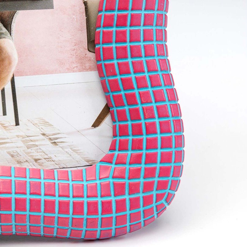 Golvend roze en blauw mozaïek fotolijstje - Golvend - Kare Design