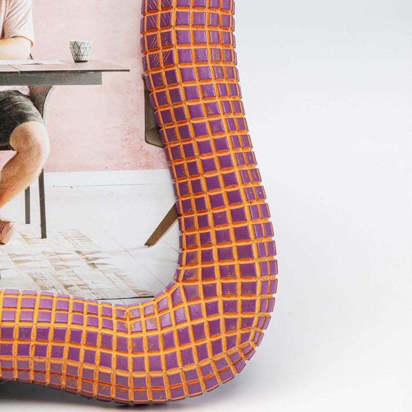 Golvend paars en oranje mozaïek fotolijstje - Golvend - Kare Design