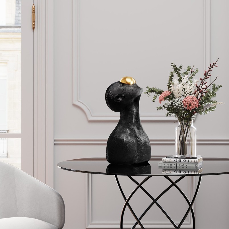 Table en verre fumé et acier noir - Molekular - Kare Design