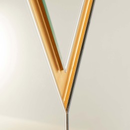 Asymmetrical round gold mirror - Double Vision - Kare Design