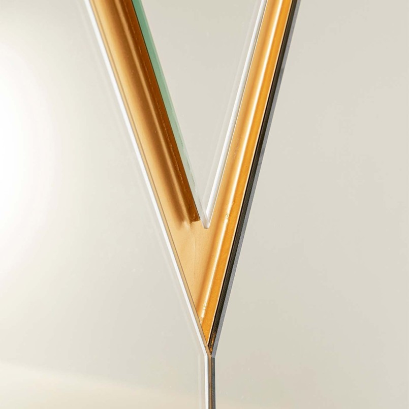 Miroir rond doré asymétrique - Double Vision - Kare Design