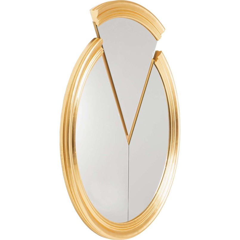 Miroir rond doré asymétrique - Double Vision - Kare Design
