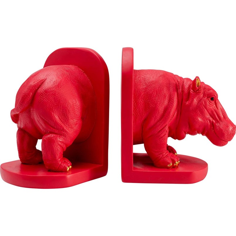 Serre-livres hippopotame rose - Kare Design