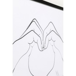 Tableau encadré Heart Hands 103x73cm